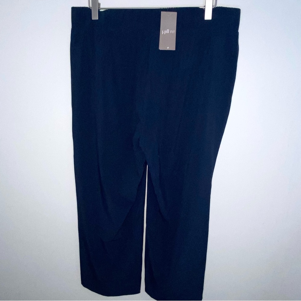 J Jill Fit NEW Wide Leg Crop Pants Flat Front navy blue size Medium Petite MP - Picture 3 of 8